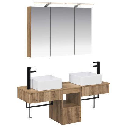Bathroom Cabinet Set 4 pcs 100 x 14.5 x 70 cm Artisan oak