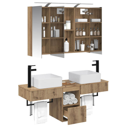 Bathroom Cabinet Set 4 pcs 100 x 14.5 x 70 cm Artisan oak