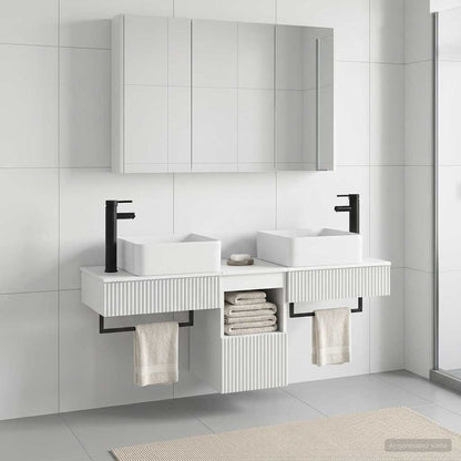 vidaXL Bathroom Cabinet Set 4 pcs White Engineered Wood 4
