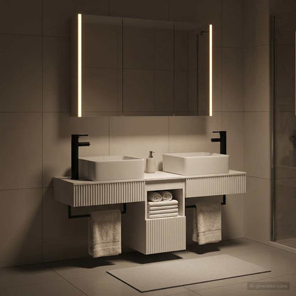 vidaXL Bathroom Cabinet Set 4 pcs White Engineered Wood 1