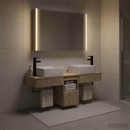 vidaXL Bathroom Cabinet Set 4 pcs Sonoma Oak Engineered Wood 4