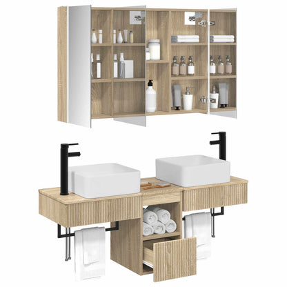 vidaXL Bathroom Cabinet Set 4 pcs Sonoma Oak Engineered Wood 3