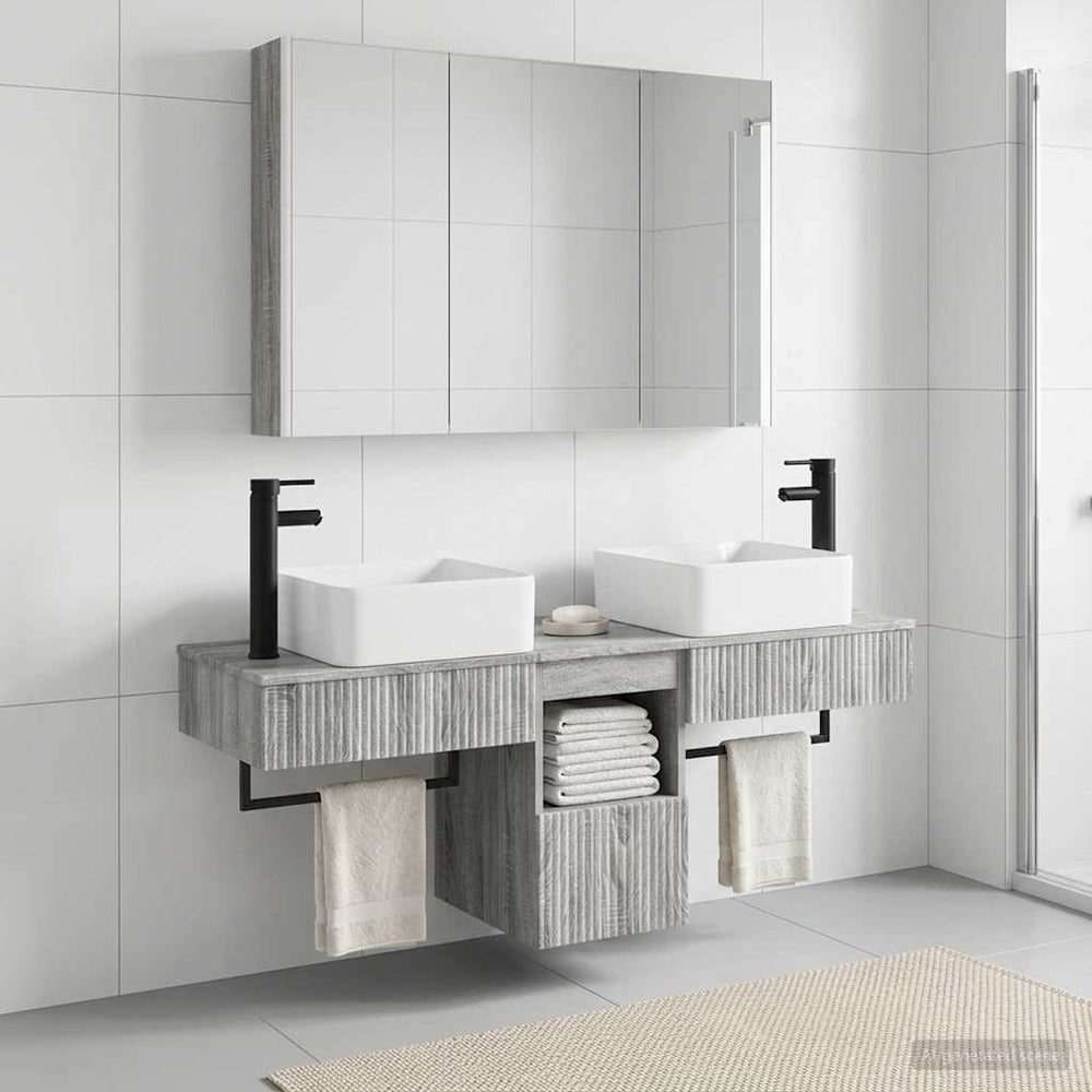 vidaXL Bathroom Cabinet Set 4 pcs Grey Sonoma Engineered Wood