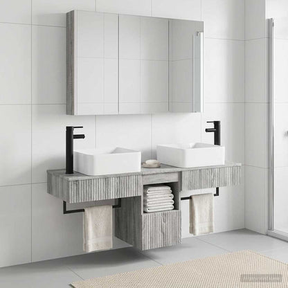 vidaXL Bathroom Cabinet Set 4 pcs Grey Sonoma Engineered Wood 1