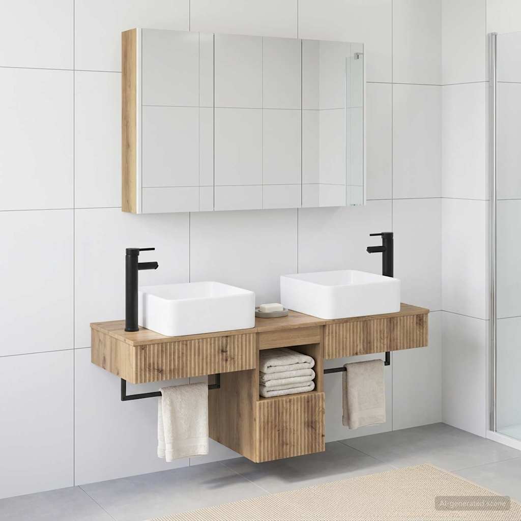 vidaXL Bathroom Cabinet Set 4 pcs Artisan Oak Engineered Wood 4