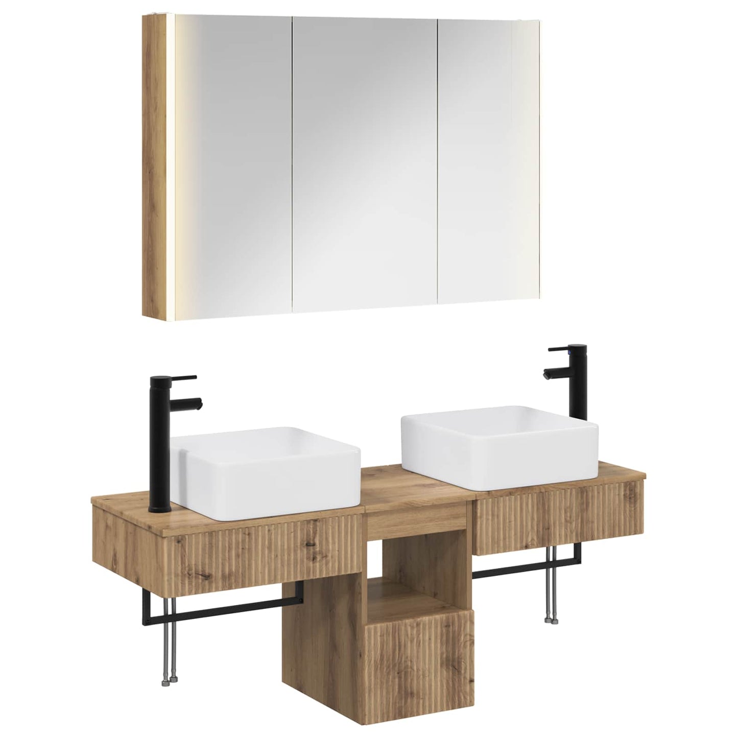 vidaXL Bathroom Cabinet Set 4 pcs Artisan Oak Engineered Wood 2