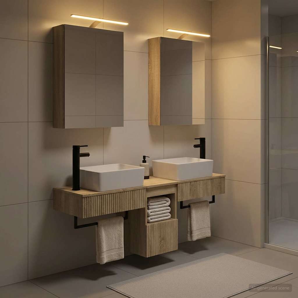 vidaXL Bathroom Cabinet Set 5 pcs Sonoma Oak Engineered Wood 1