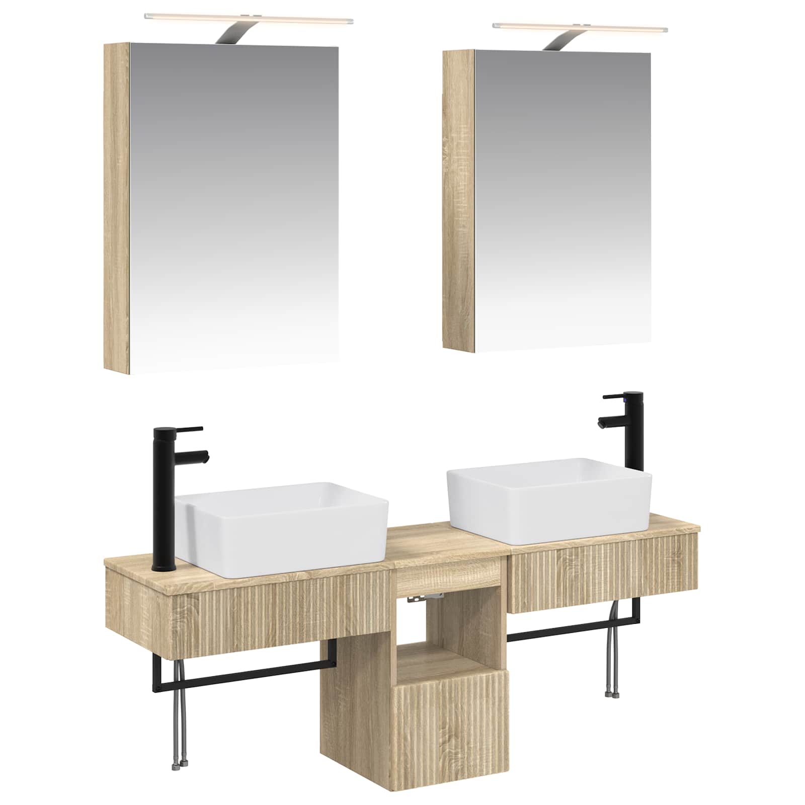 vidaXL Bathroom Cabinet Set 5 pcs Sonoma Oak Engineered Wood 2
