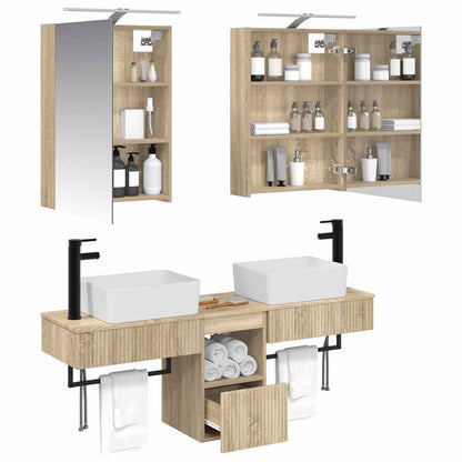 vidaXL Bathroom Cabinet Set 5 pcs Sonoma Oak Engineered Wood 3