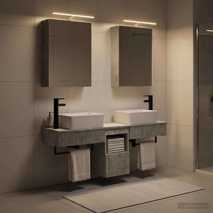 vidaXL Bathroom Cabinet Set 5 pcs Concrete Grey Engineered Wood 1