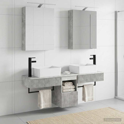 vidaXL Bathroom Cabinet Set 5 pcs Concrete Grey Engineered Wood 4