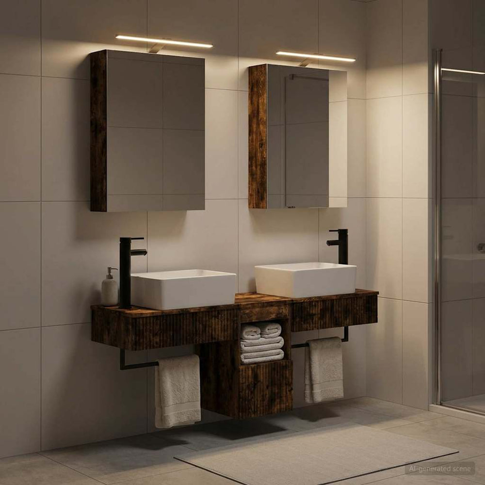 vidaXL Bathroom Cabinet Set 5 pcs Smoked Oak Engineered Wood