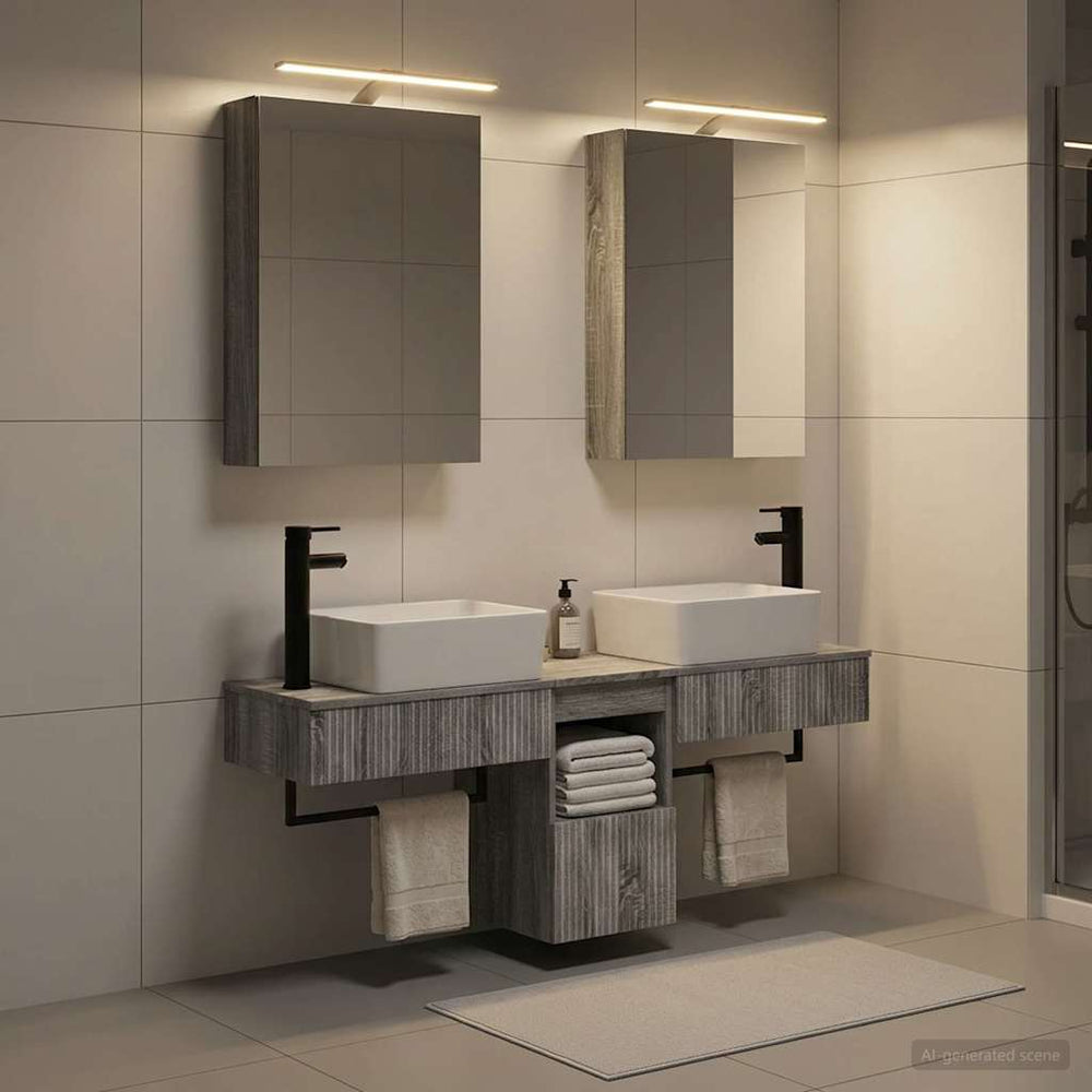 vidaXL Bathroom Cabinet Set 5 pcs Grey Sonoma Engineered Wood