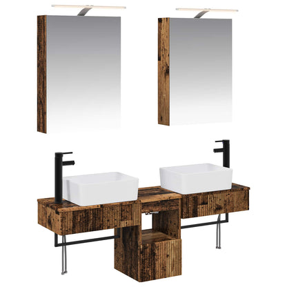 vidaXL Bathroom Cabinet Set 5 pcs Old Wood Engineered Wood 2