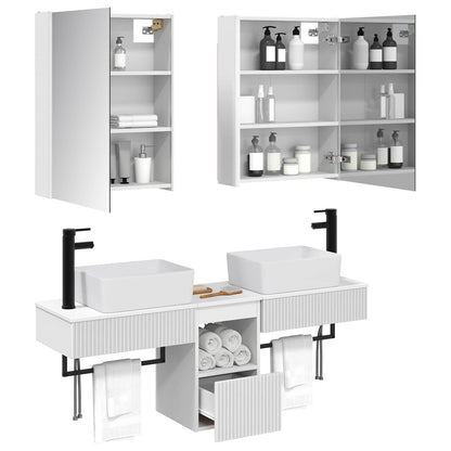 vidaXL Bathroom Cabinet Set 5 pcs White Engineered Wood 3