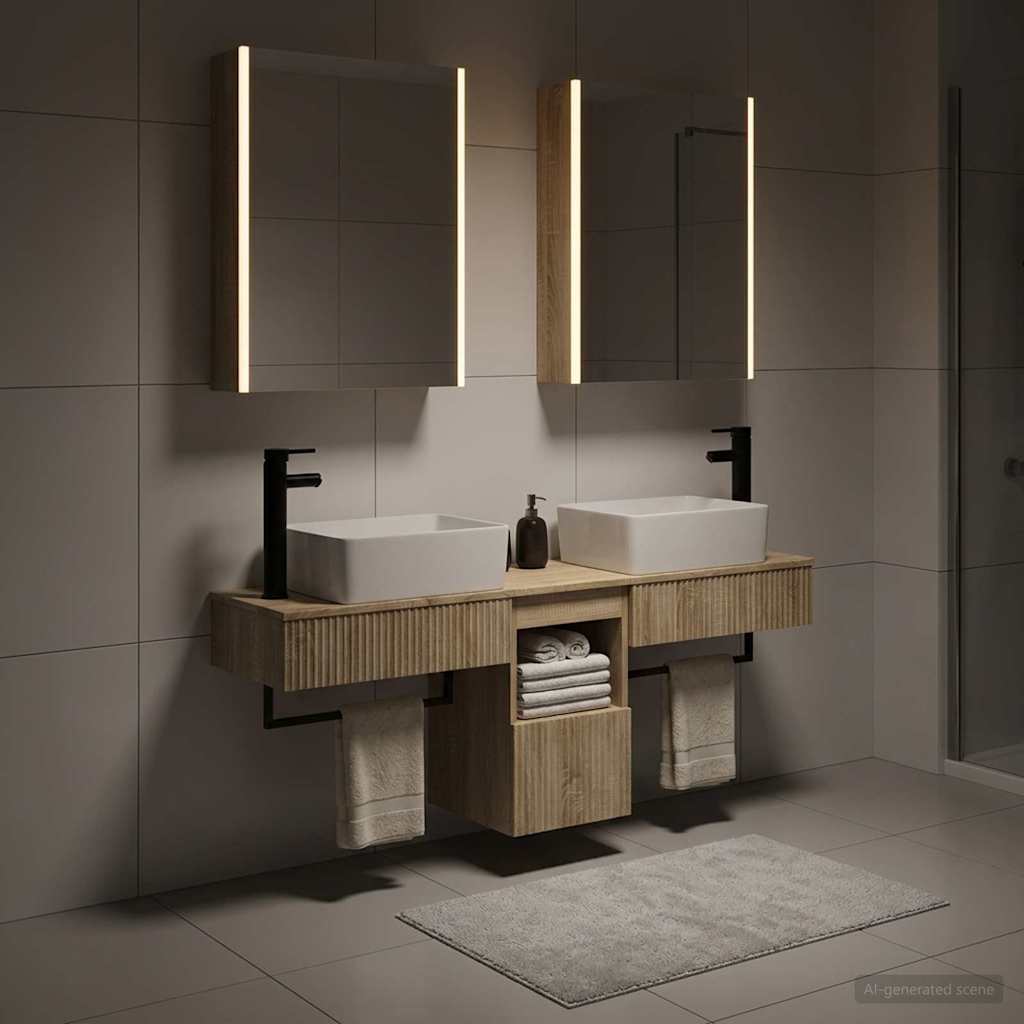 vidaXL Bathroom Cabinet Set 5 pcs Sonoma Oak Engineered Wood 4