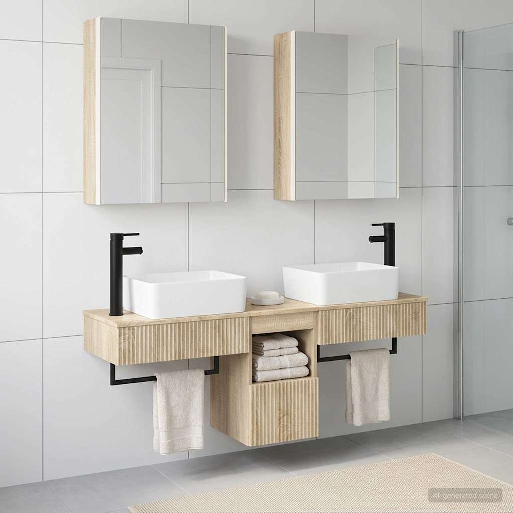 vidaXL Bathroom Cabinet Set 5 pcs Sonoma Oak Engineered Wood 1