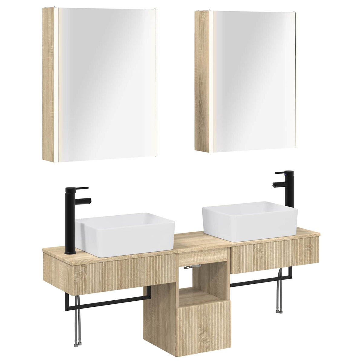 vidaXL Bathroom Cabinet Set 5 pcs Sonoma Oak Engineered Wood 2