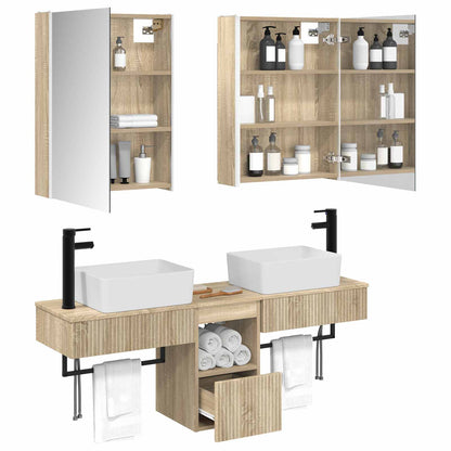 vidaXL Bathroom Cabinet Set 5 pcs Sonoma Oak Engineered Wood 3