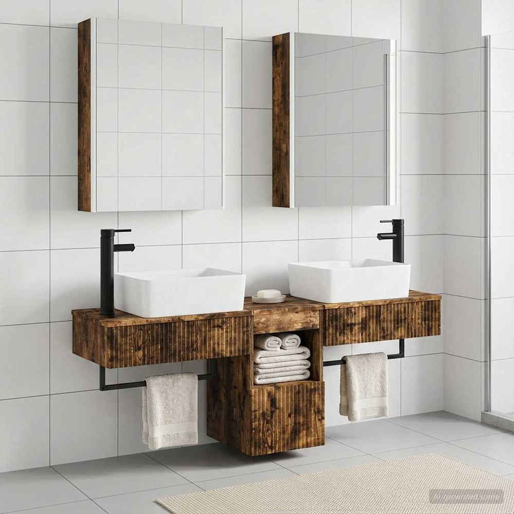 vidaXL Bathroom Cabinet Set 5 pcs Smoked Oak Engineered Wood