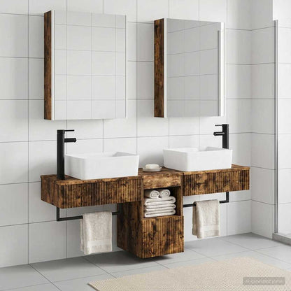vidaXL Bathroom Cabinet Set 5 pcs Smoked Oak Engineered Wood 1