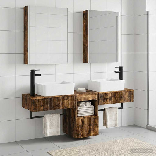 vidaXL Bathroom Cabinet Set 5 pcs Smoked Oak Engineered Wood 1