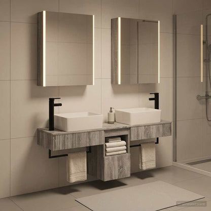 Bathroom Cabinet Set 5 pcs 53 x 15.5 x 70 cm Grey Sonoma