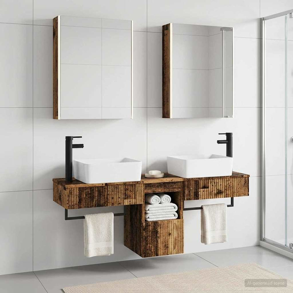 vidaXL Bathroom Cabinet Set 5 pcs Old Wood Engineered Wood