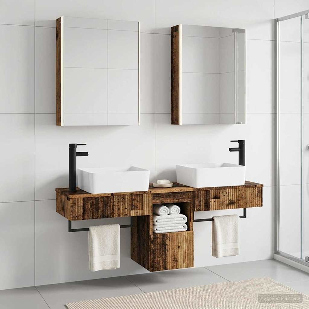 vidaXL Bathroom Cabinet Set 5 pcs Old Wood Engineered Wood 1
