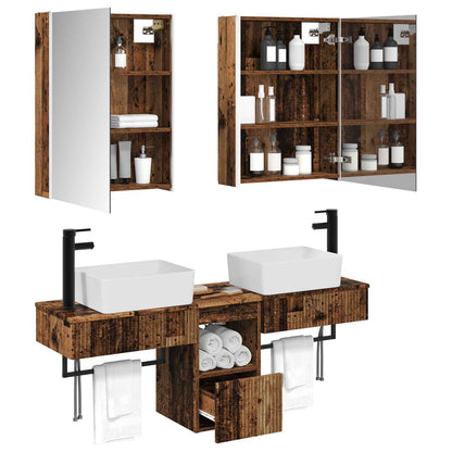 vidaXL Bathroom Cabinet Set 5 pcs Old Wood Engineered Wood 3