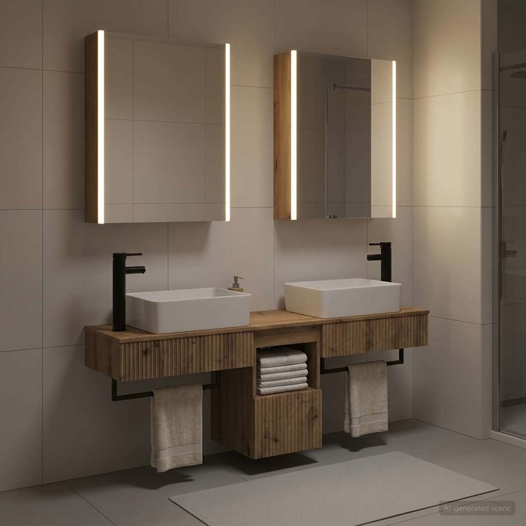 vidaXL Bathroom Cabinet Set 5 pcs Artisan Oak Engineered Wood 4