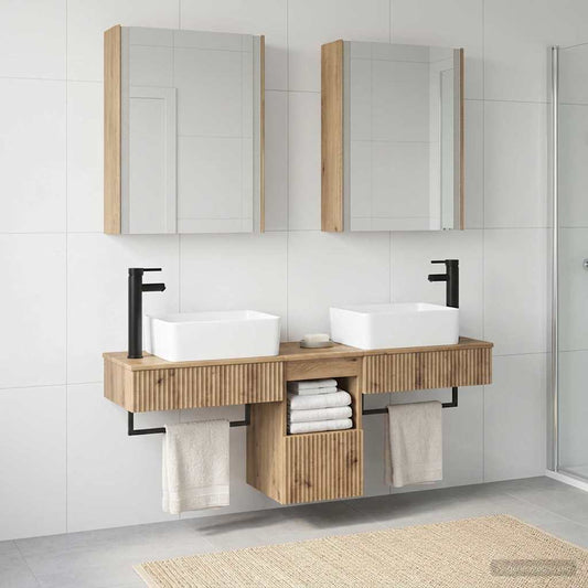 vidaXL Bathroom Cabinet Set 5 pcs Artisan Oak Engineered Wood 1