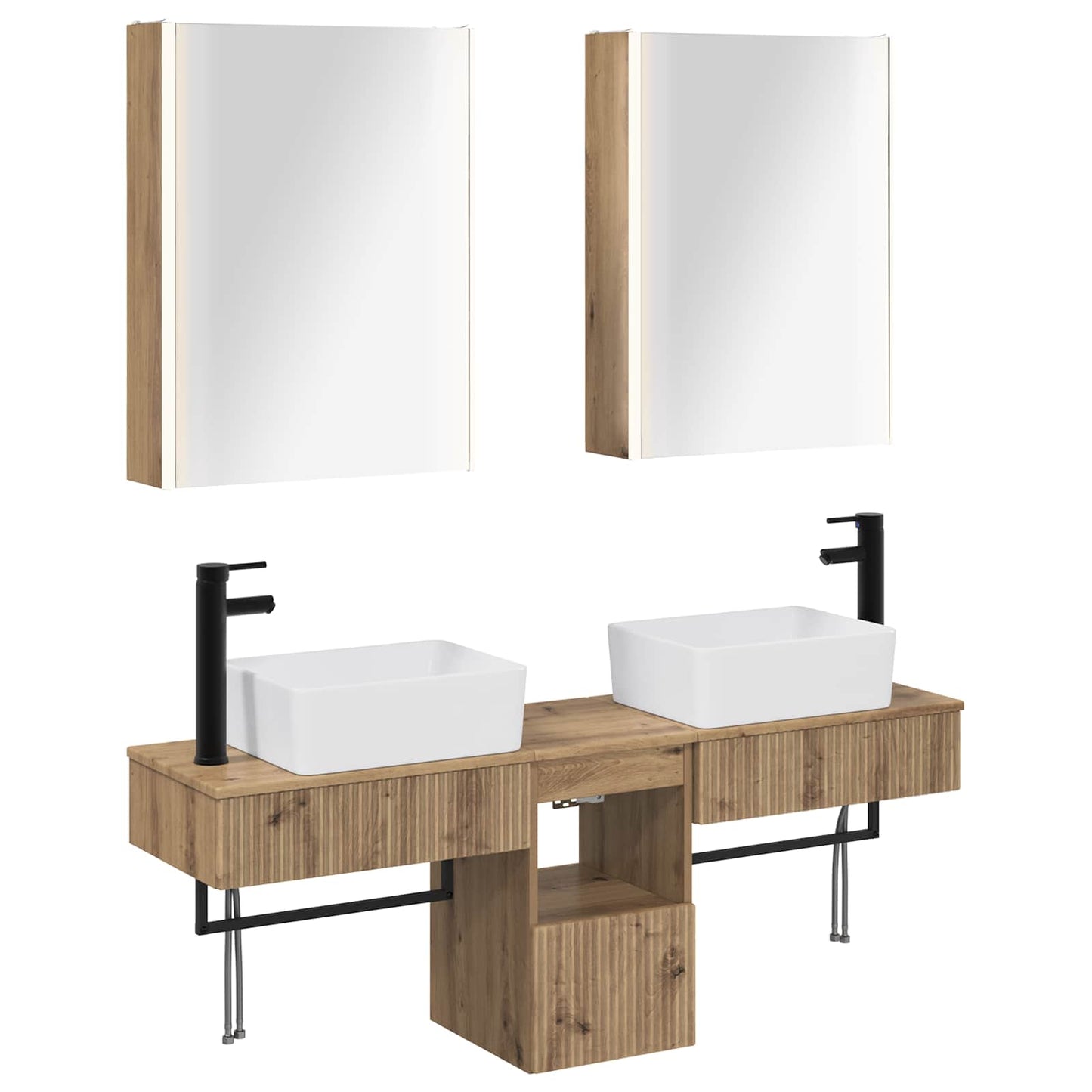 vidaXL Bathroom Cabinet Set 5 pcs Artisan Oak Engineered Wood 2