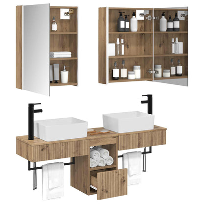 vidaXL Bathroom Cabinet Set 5 pcs Artisan Oak Engineered Wood 3