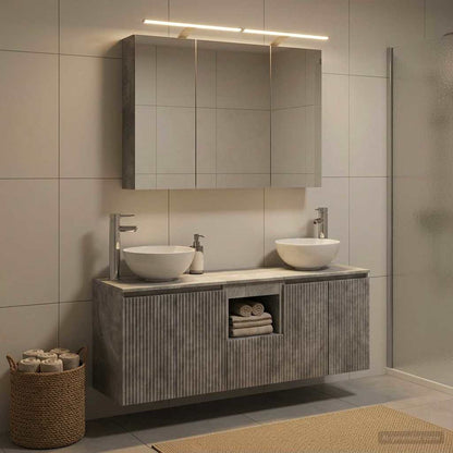 vidaXL Bathroom Cabinet Set 4 pcs Concrete Grey Engineered Wood 4