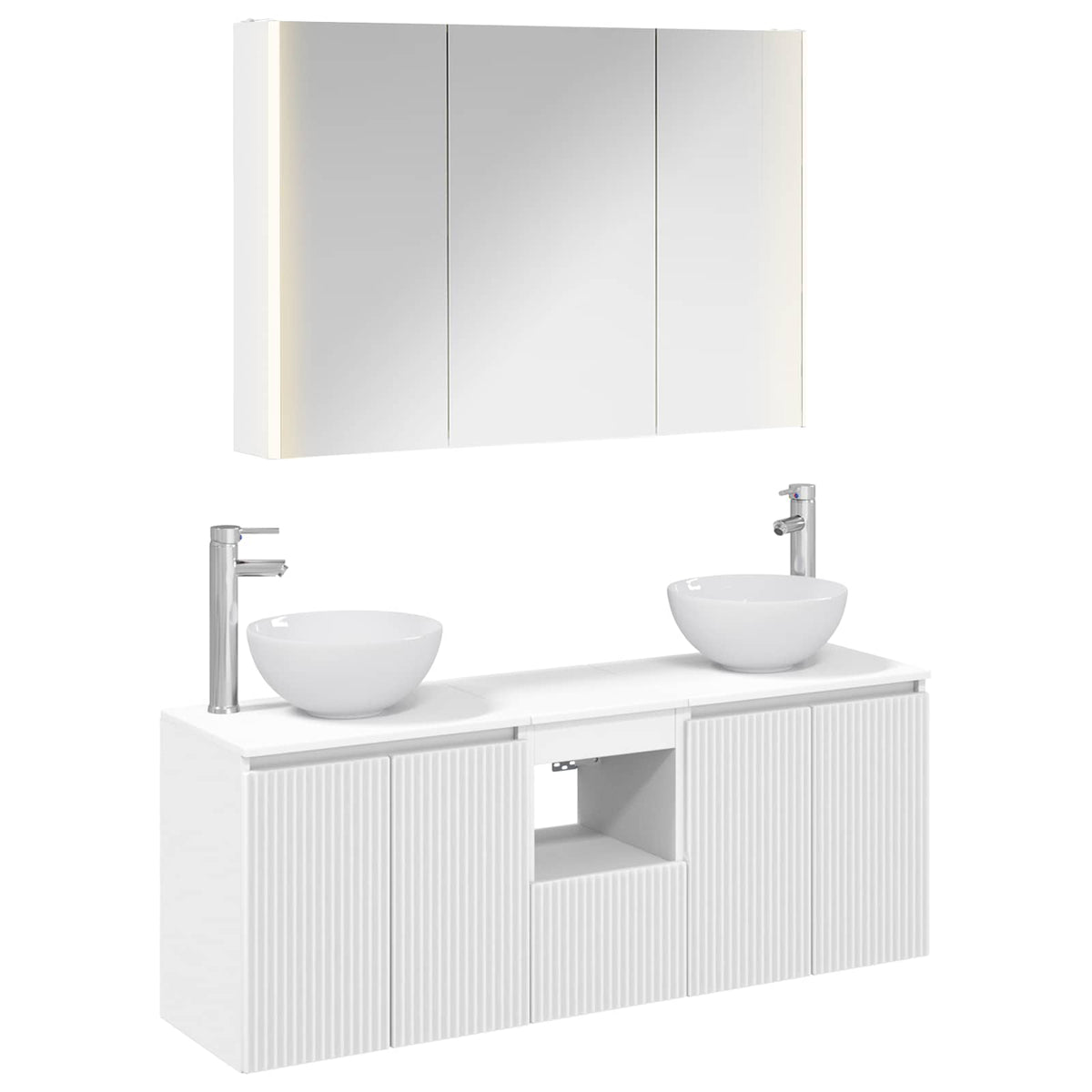 Bathroom Cabinet Set 4 pcs 103.5 x 15.5 x 70 cm White