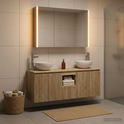 vidaXL Bathroom Cabinet Set 4 pcs Sonoma Oak Engineered Wood 4