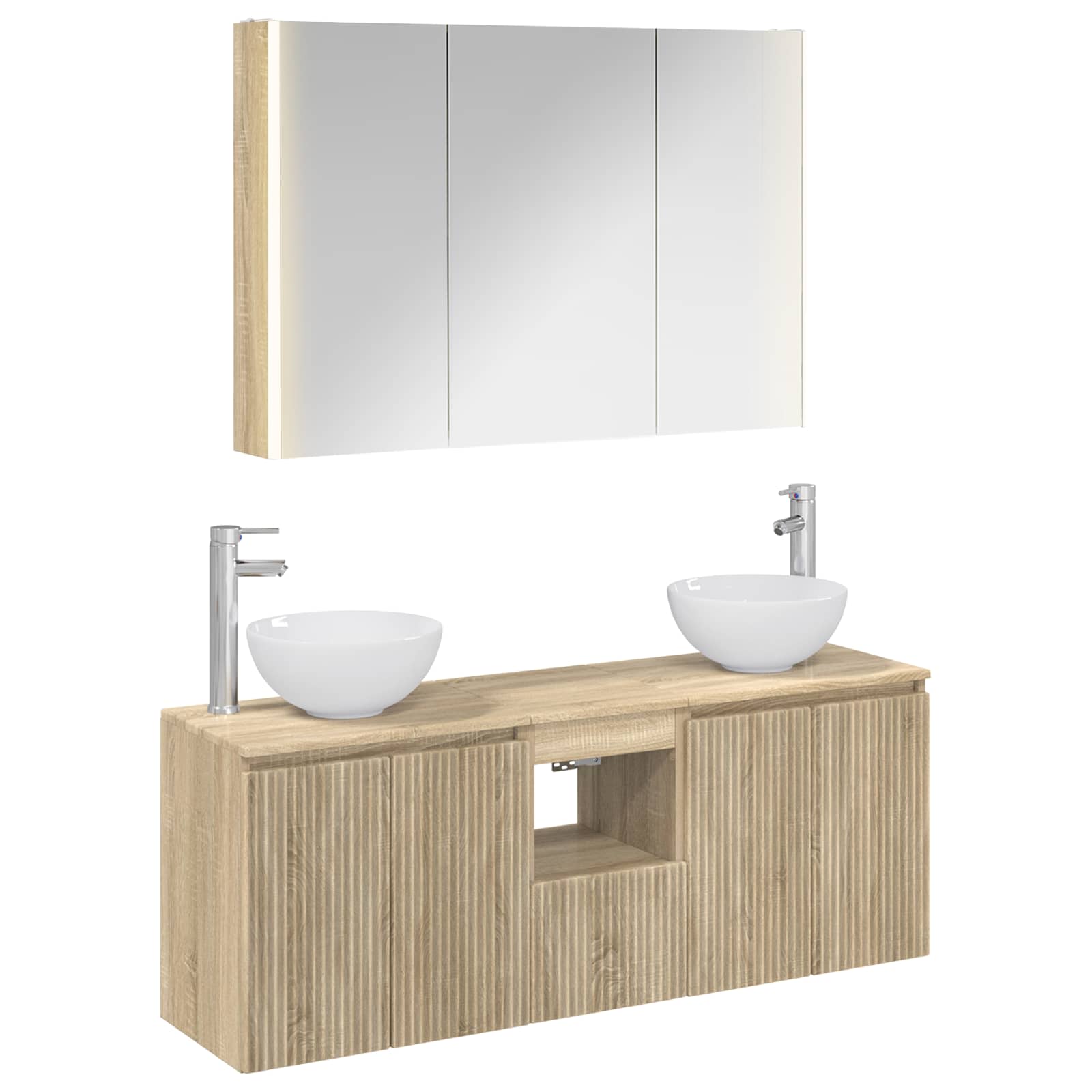 vidaXL Bathroom Cabinet Set 4 pcs Sonoma Oak Engineered Wood 2
