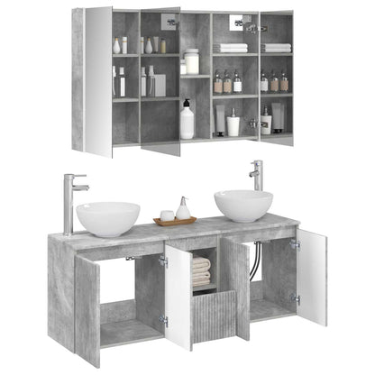 Bathroom Cabinet Set 4 pcs 103.5 x 15.5 x 70 cm Concrete grey