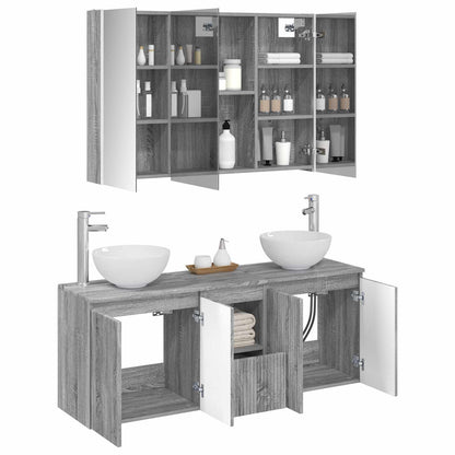Bathroom Cabinet Set 4 pcs 103.5 x 15.5 x 70 cm Grey Sonoma