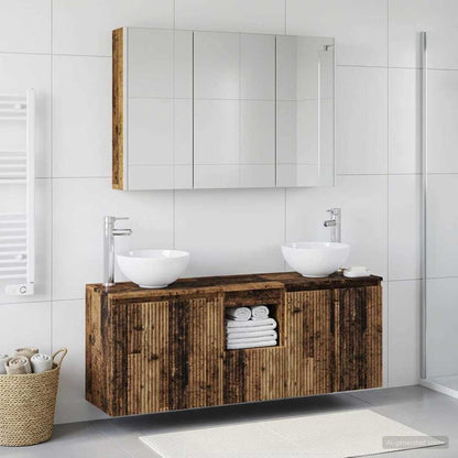 Bathroom Cabinet Set 4 pcs 103.5 x 15.5 x 70 cm Old wood