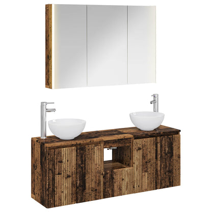 Bathroom Cabinet Set 4 pcs 103.5 x 15.5 x 70 cm Old wood