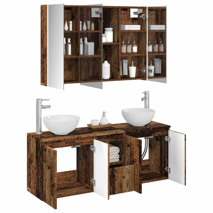 Bathroom Cabinet Set 4 pcs 103.5 x 15.5 x 70 cm Old wood