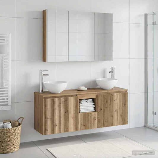 vidaXL Bathroom Cabinet Set 4 pcs Artisan Oak Engineered Wood 1