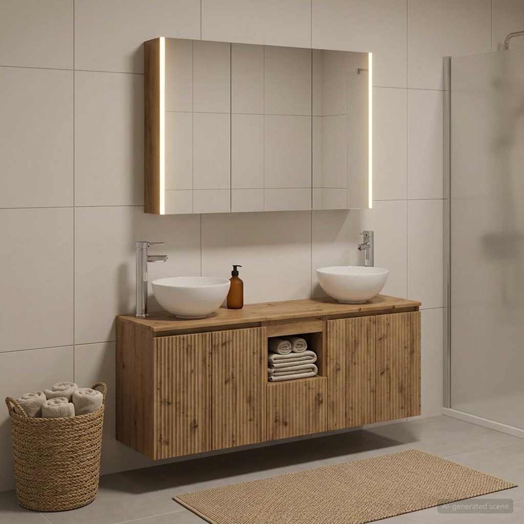 vidaXL Bathroom Cabinet Set 4 pcs Artisan Oak Engineered Wood 4