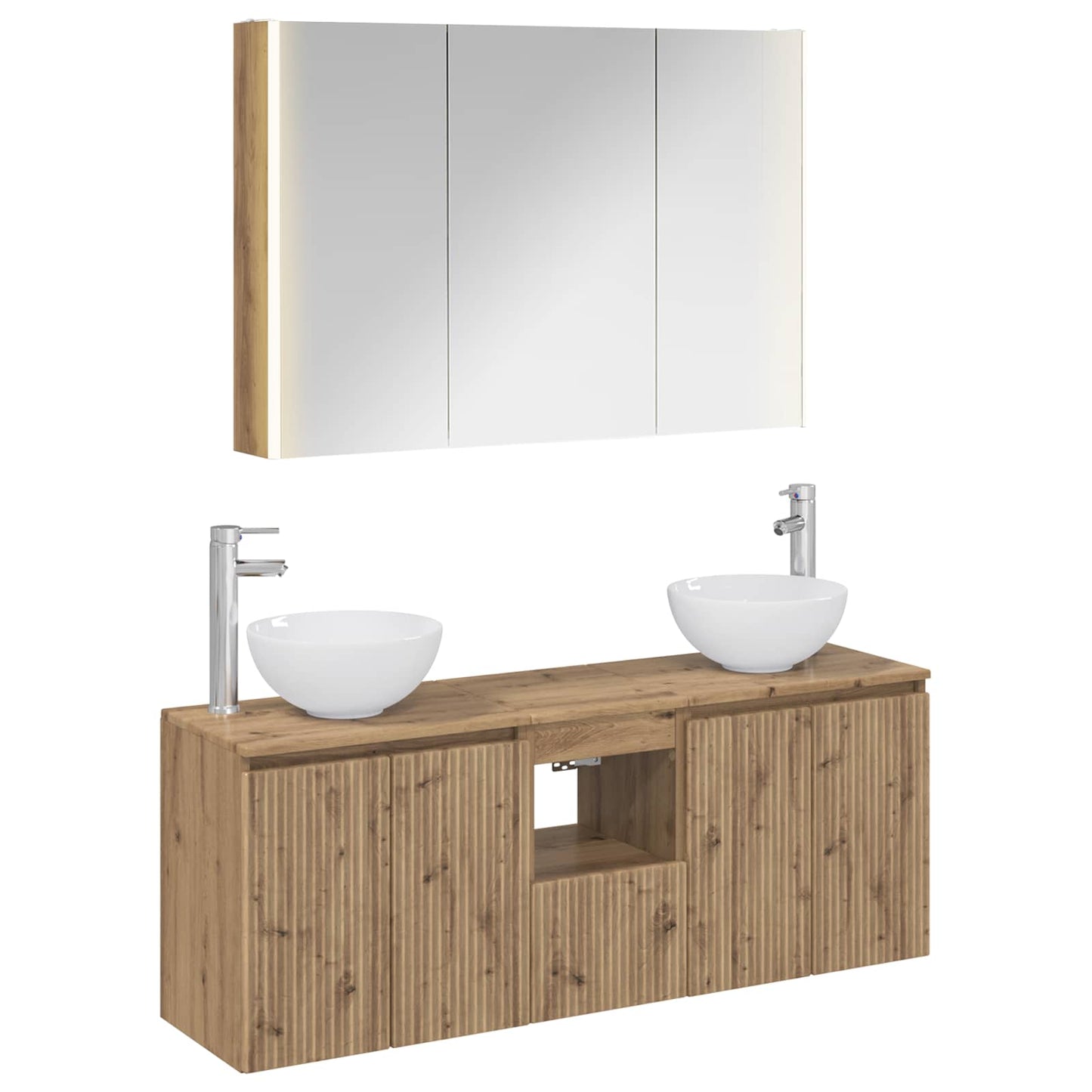 vidaXL Bathroom Cabinet Set 4 pcs Artisan Oak Engineered Wood 2
