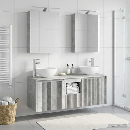 vidaXL Bathroom Cabinet Set 5 pcs Concrete Grey Engineered Wood 4