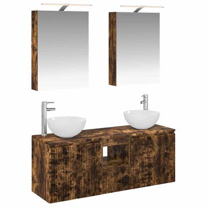 vidaXL Bathroom Cabinet Set 5 pcs Smoked Oak Engineered Wood 2