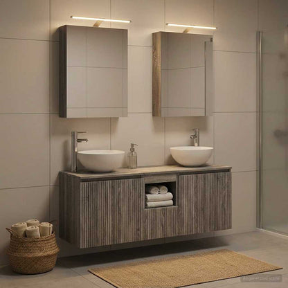 vidaXL Bathroom Cabinet Set 5 pcs Grey Sonoma Engineered Wood 4