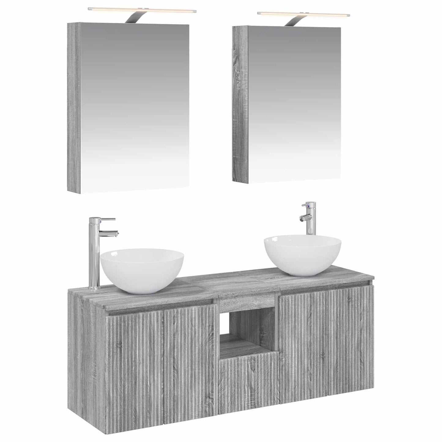 vidaXL Bathroom Cabinet Set 5 pcs Grey Sonoma Engineered Wood 2